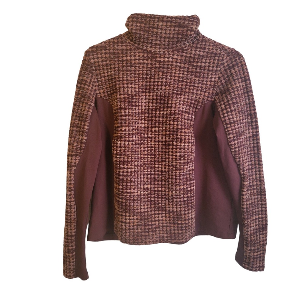 Nike Pro Hyperwarm Women's 1x Long Sleeve‎ Stretch Turtleneck Top Brown Maroon